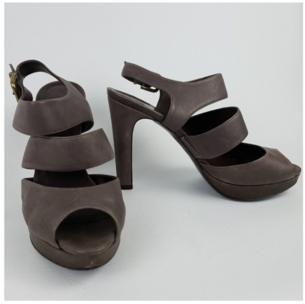 J. Crew Collins Leather Platform Peep Toes